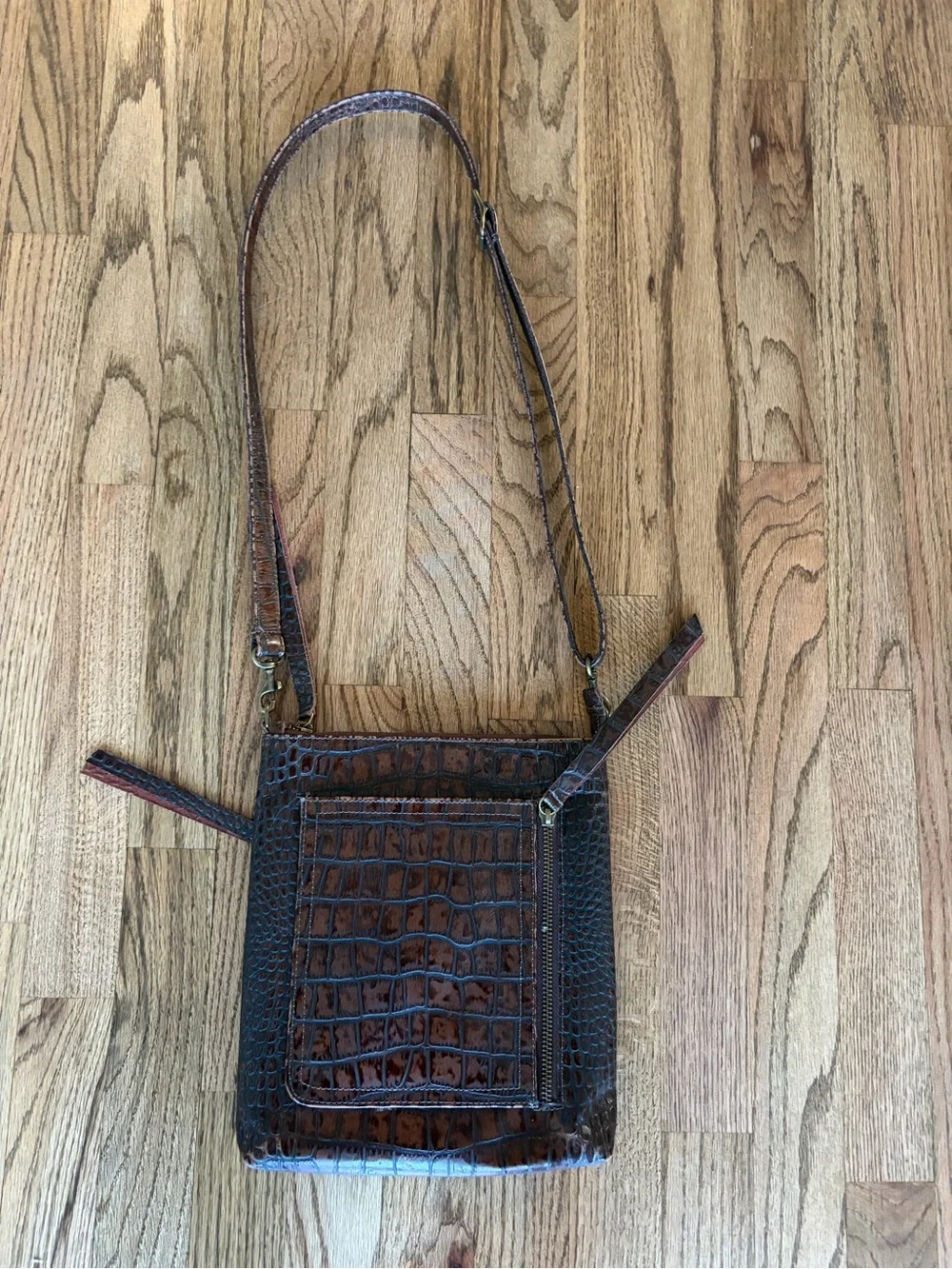 Carla Mancini Brown Croc-Embossed Crossbody Bag - Women